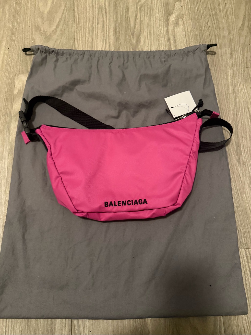 Balenciaga Hot Pink Logo Crossbody Belt Bag